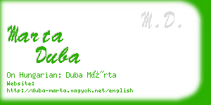 marta duba business card